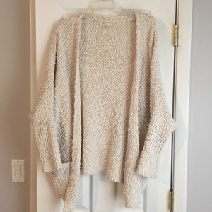NWOT Debut Cream Fuzzy Cardigan Sweater